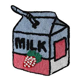 Strawberry Milk Carton Shaped Cotton Rug