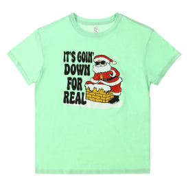 'It's Goin Down For Real' Santa Christmas Graphic Tee