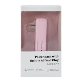 5000 mah Power Bank With Built-In AC Wall Plug