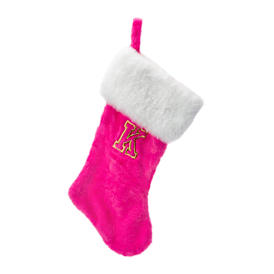 Pink Monogram Stocking