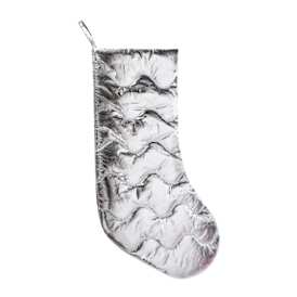 Metallic Wavy Quilted Puffer Christmas Stocking