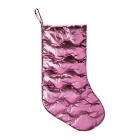 Metallic Wavy Quilted Puffer Christmas Stocking