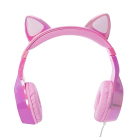 LED Light-Up Panda Ear Wired Headphones With Mic