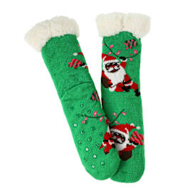 Holiday Printed Sherpa-Lined Slipper Socks