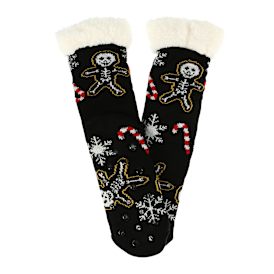 Holiday Printed Sherpa-Lined Slipper Socks