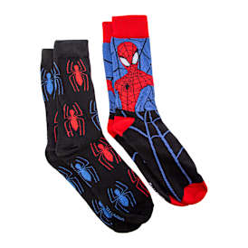 Mens Marvel Spider-Man Crew Socks 2-Pairs