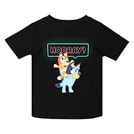 Kid's Bluey™ & Bingo 'Hooray!' Graphic Tee - Black