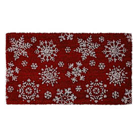 Holiday Snowflake Coir Mat 28in x 16in