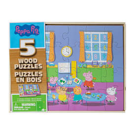 Peppa Pig Wood Puzzles 5-Count