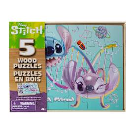 Disney Stitch Wood Puzzles 5-Count