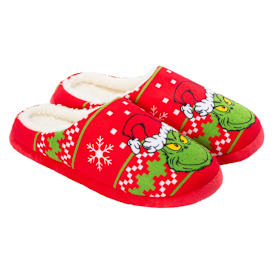 Dr. Seuss™ The Grinch Ladies Christmas Fleece-Lined Slippers