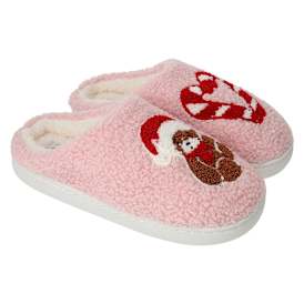 Ladies Sherpa Christmas Slippers