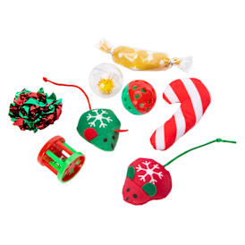 Christmas Stocking Cat Toy Gift Set 8-piece