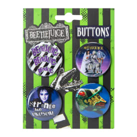 Halloween Button Pins 4-Pack Set