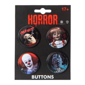 Halloween Button Pins 4-Pack Set