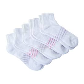 Juniors Series-8 Fitness™ White Performance Qtr Crew Socks 5-Pairs