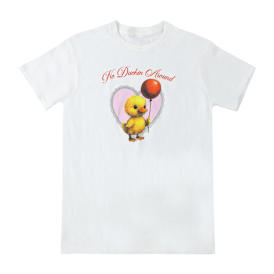 ★SHALOM★ Girls Duck In Trouble Tee Punk T-shirt Baby Duck Graphic Black Tee Emo Punk Teen